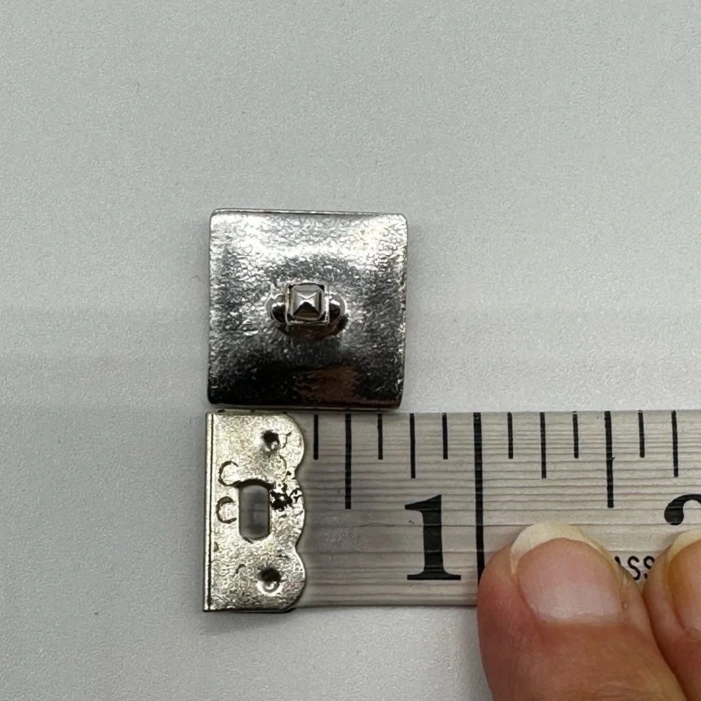 Vintage Anson Golfer Silver Toned Square Cufflinks